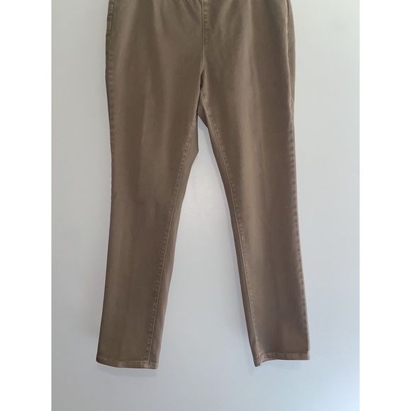 NYDJ Pull On Jegging Jeans Elastic Tan Brown Skinny Stretch Neutral High Rise 16 - Picture 3 of 14